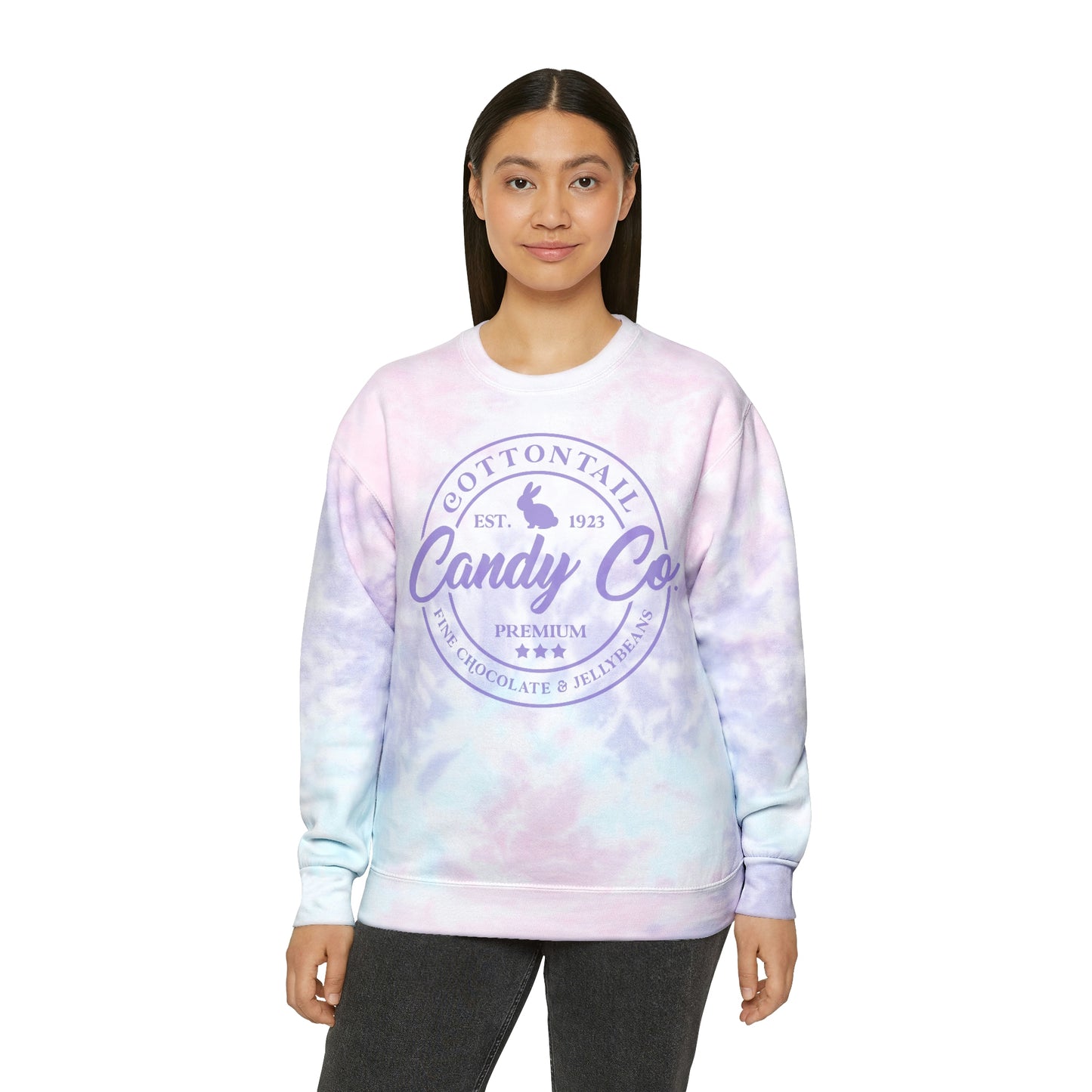 "Cotton Tail Candy Sweatshirt" Unisex Tie-Dye Sweatshirt