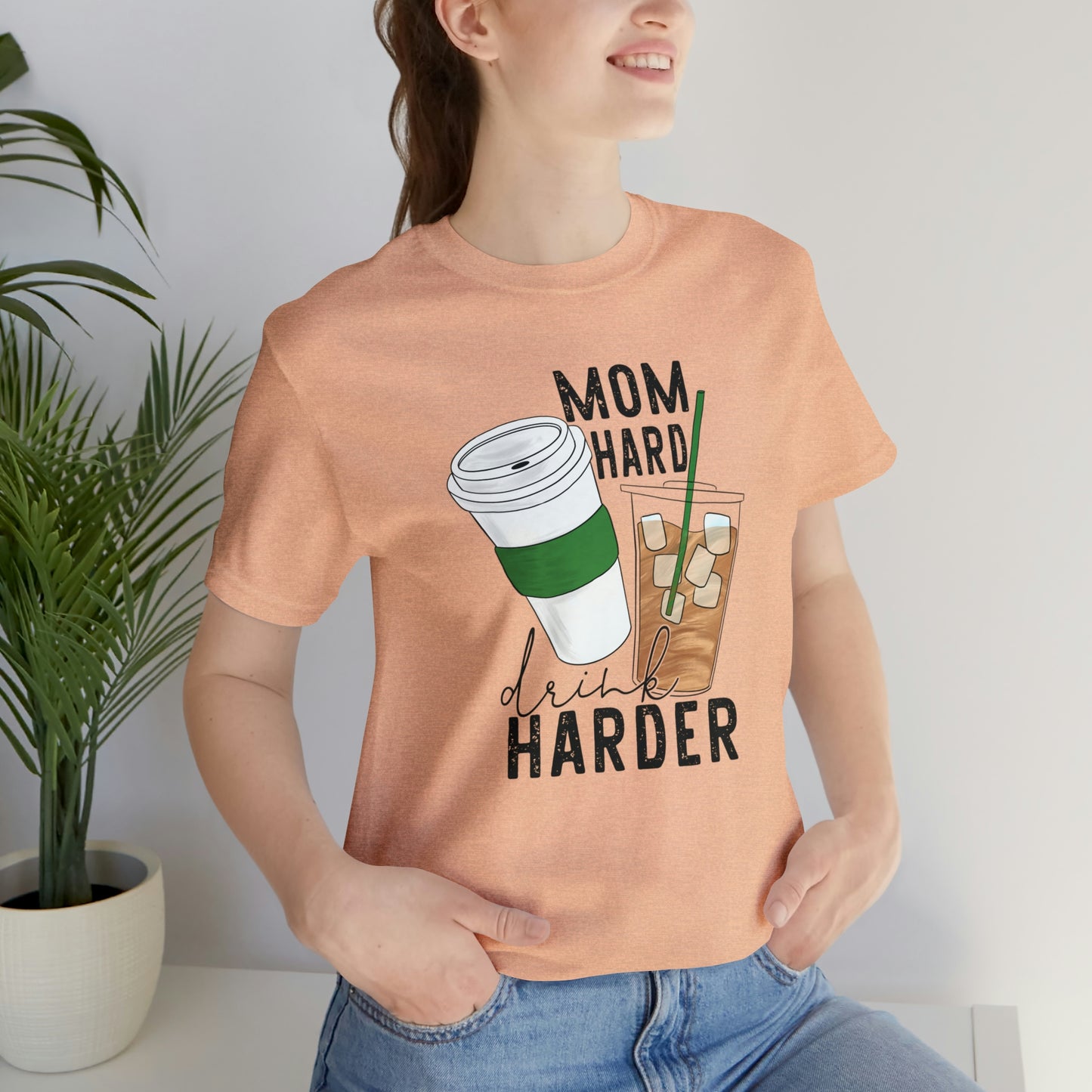 "Mom Hard, Drink Harder" Bella Canvas Short Sleeve Tee