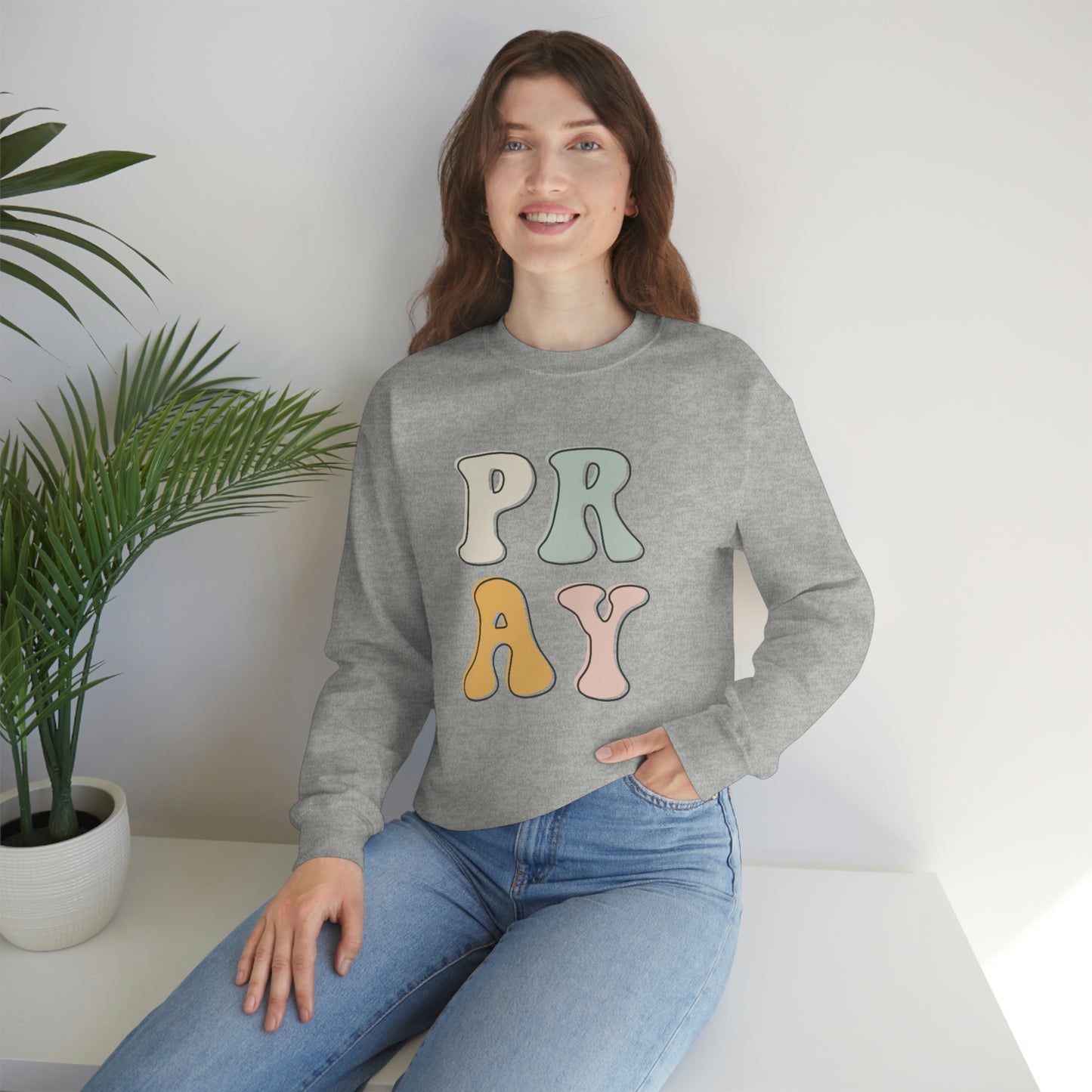 "Pray" Unisex Heavy Blend™ Crewneck Sweatshirt