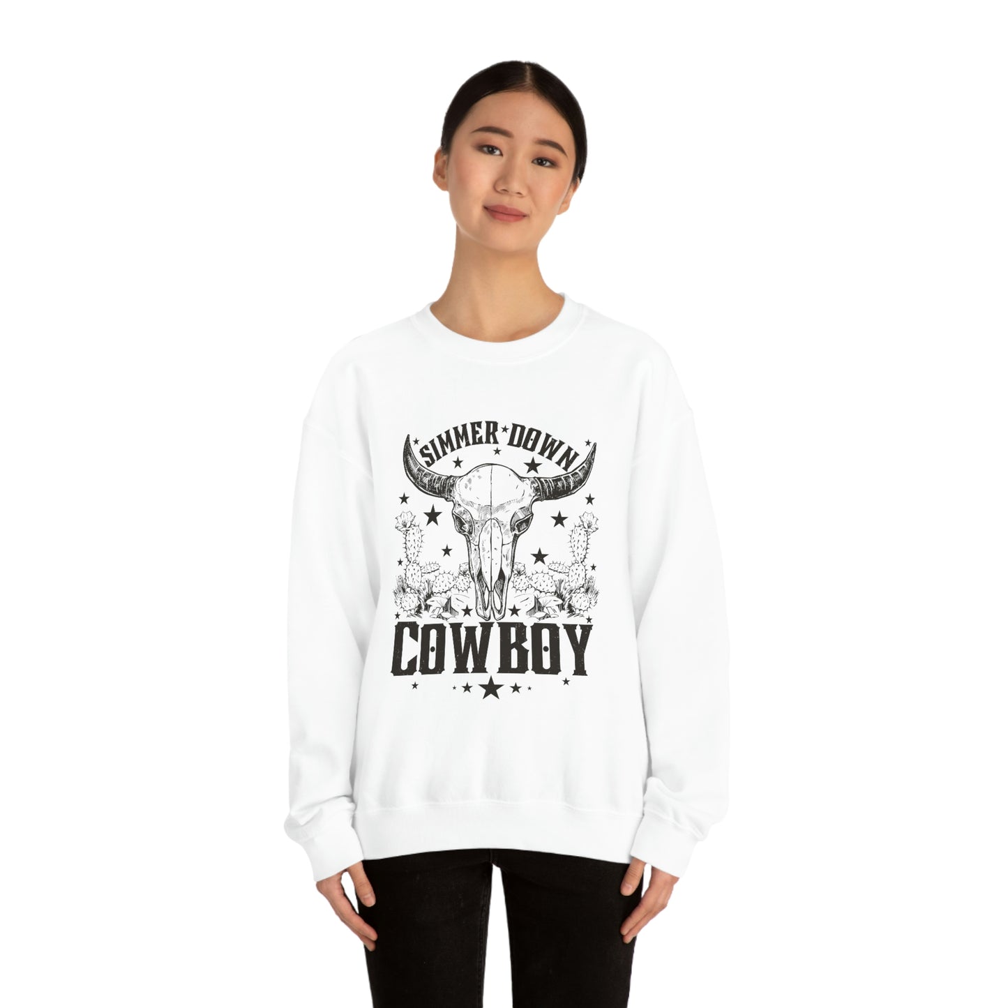 "Simmer Down Cowboy" Unisex Heavy Blend™ Crewneck Sweatshirt