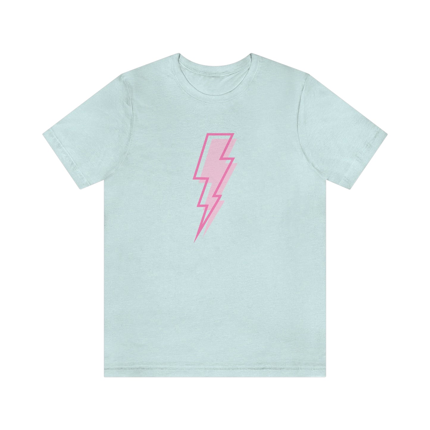 "Pink Lightning Bolt" Bella Canvas Short Sleeve Tee