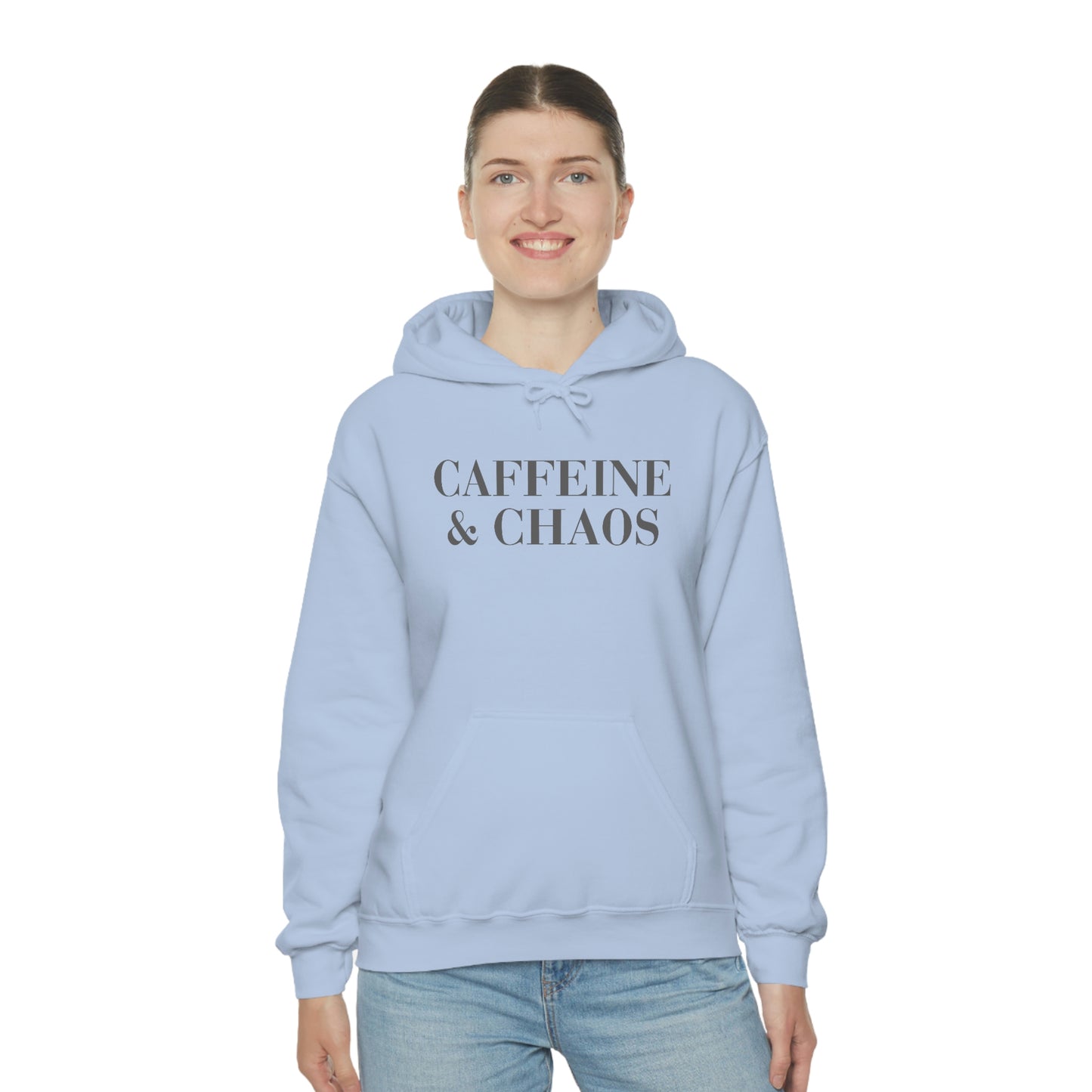 "Caffeine and Chaos" Unisex Heavy Blend™ Hooded Sweatshirt
