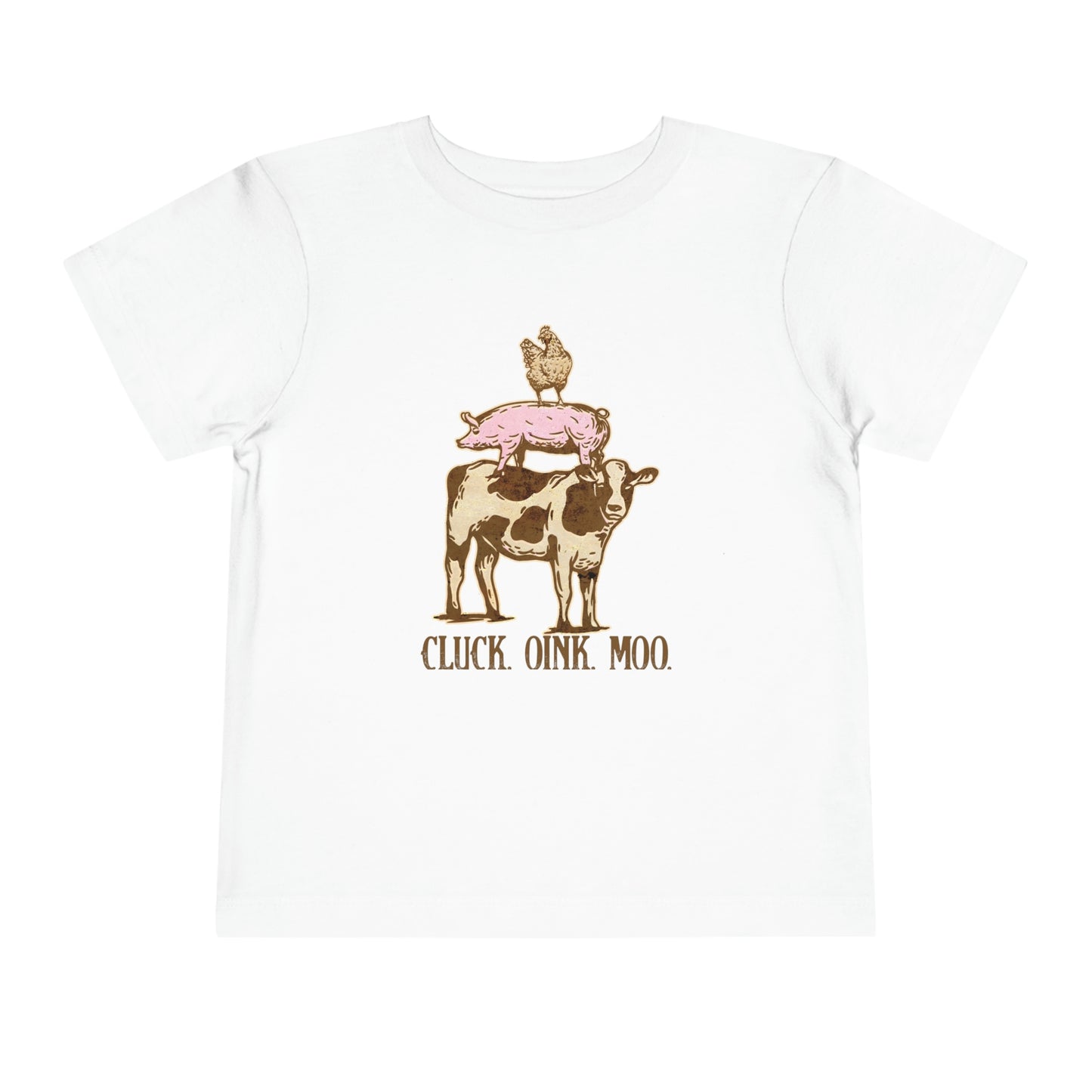 "Cluck, Oink, Moo" Toddler Short Sleeve Tee (2T-5T)
