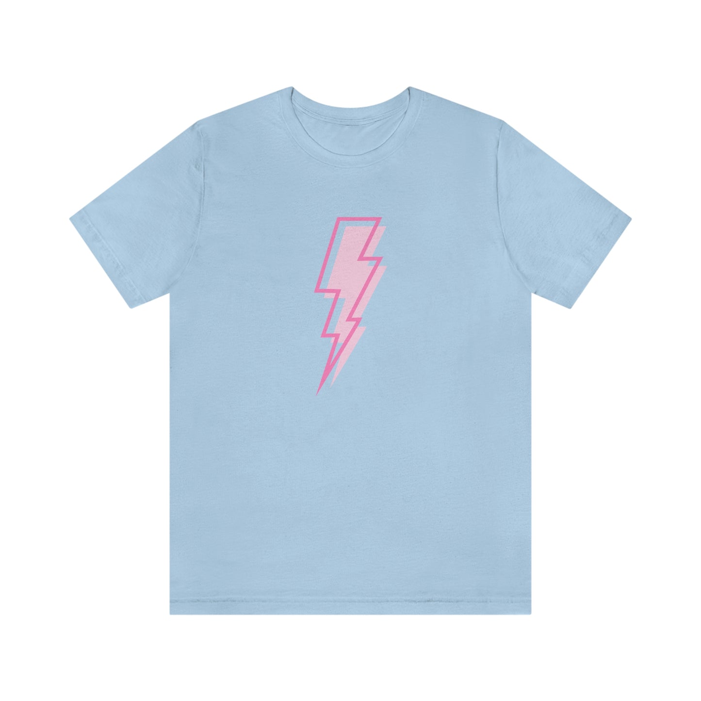 "Pink Lightning Bolt" Bella Canvas Short Sleeve Tee