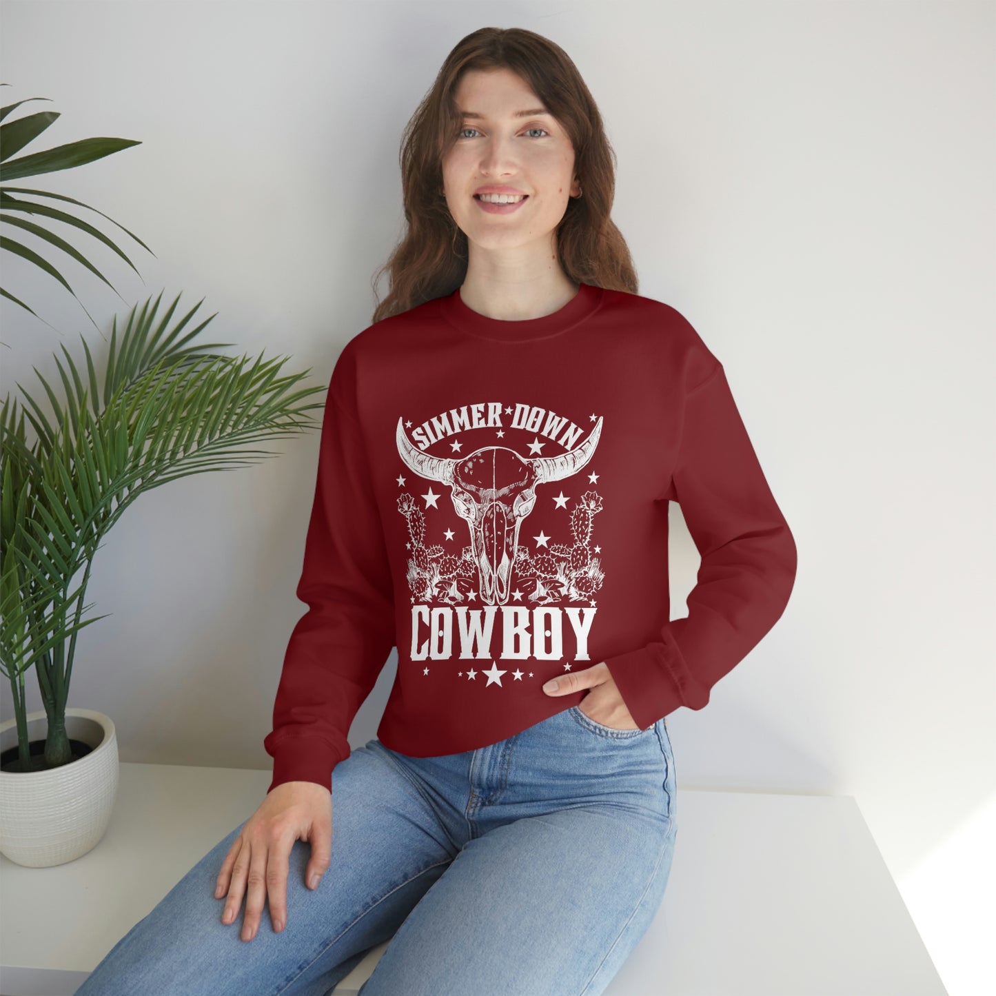 "Simmer Down Cowboy" Unisex Heavy Blend™ Crewneck Sweatshirt