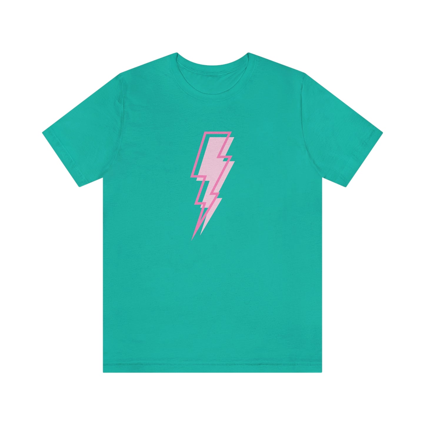 "Pink Lightning Bolt" Bella Canvas Short Sleeve Tee