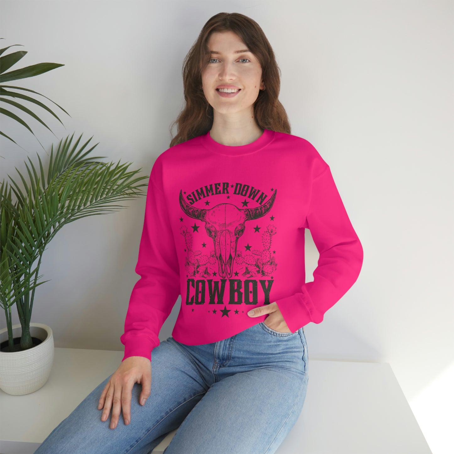 "Simmer Down Cowboy" Unisex Heavy Blend™ Crewneck Sweatshirt