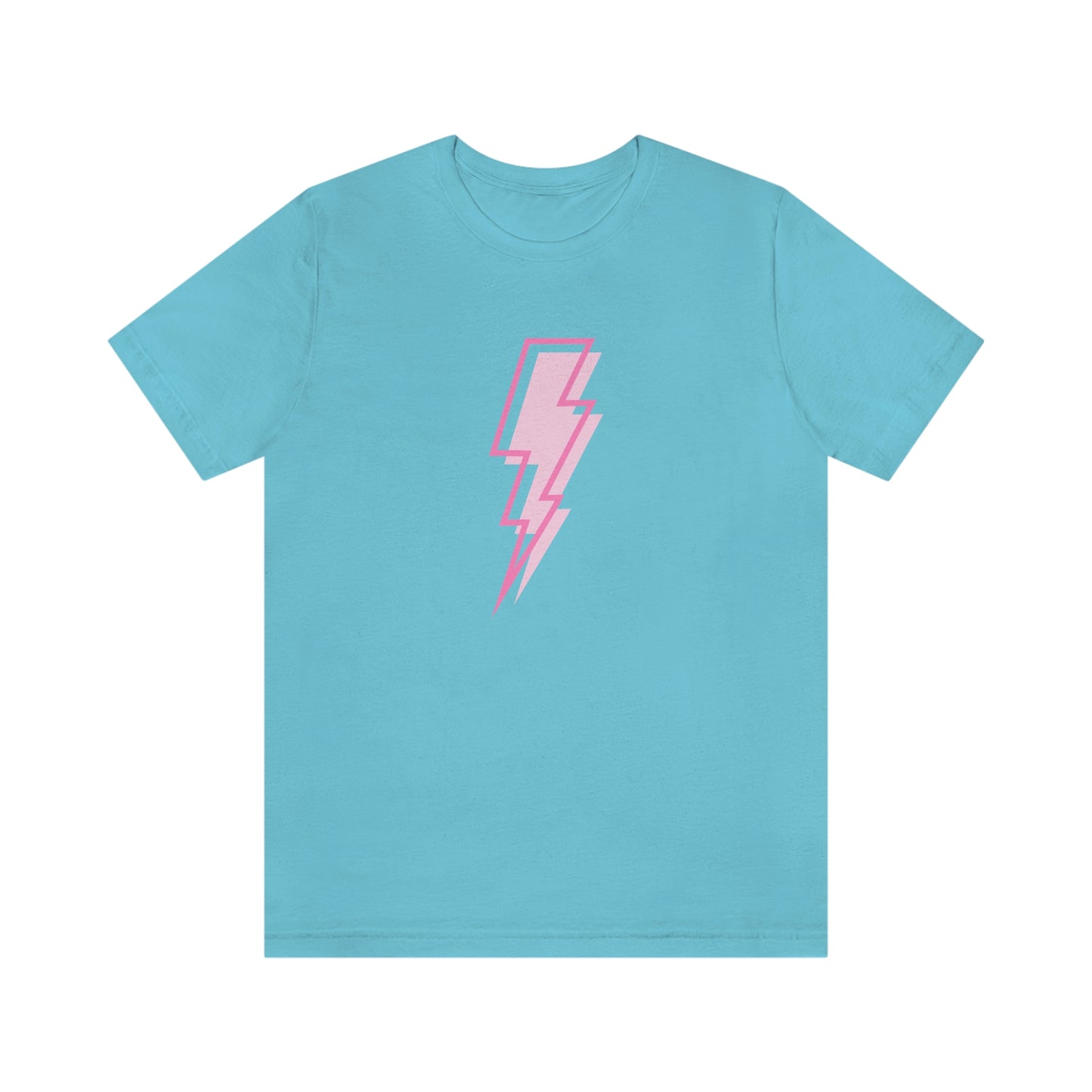 "Pink Lightning Bolt" Bella Canvas Short Sleeve Tee