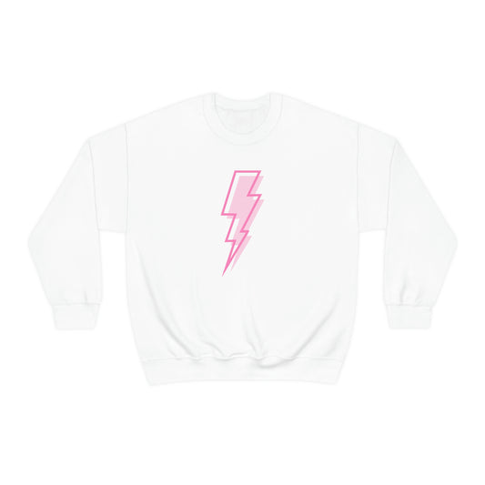 "Pink Lightning Bolt" Unisex Crewneck Sweatshirt
