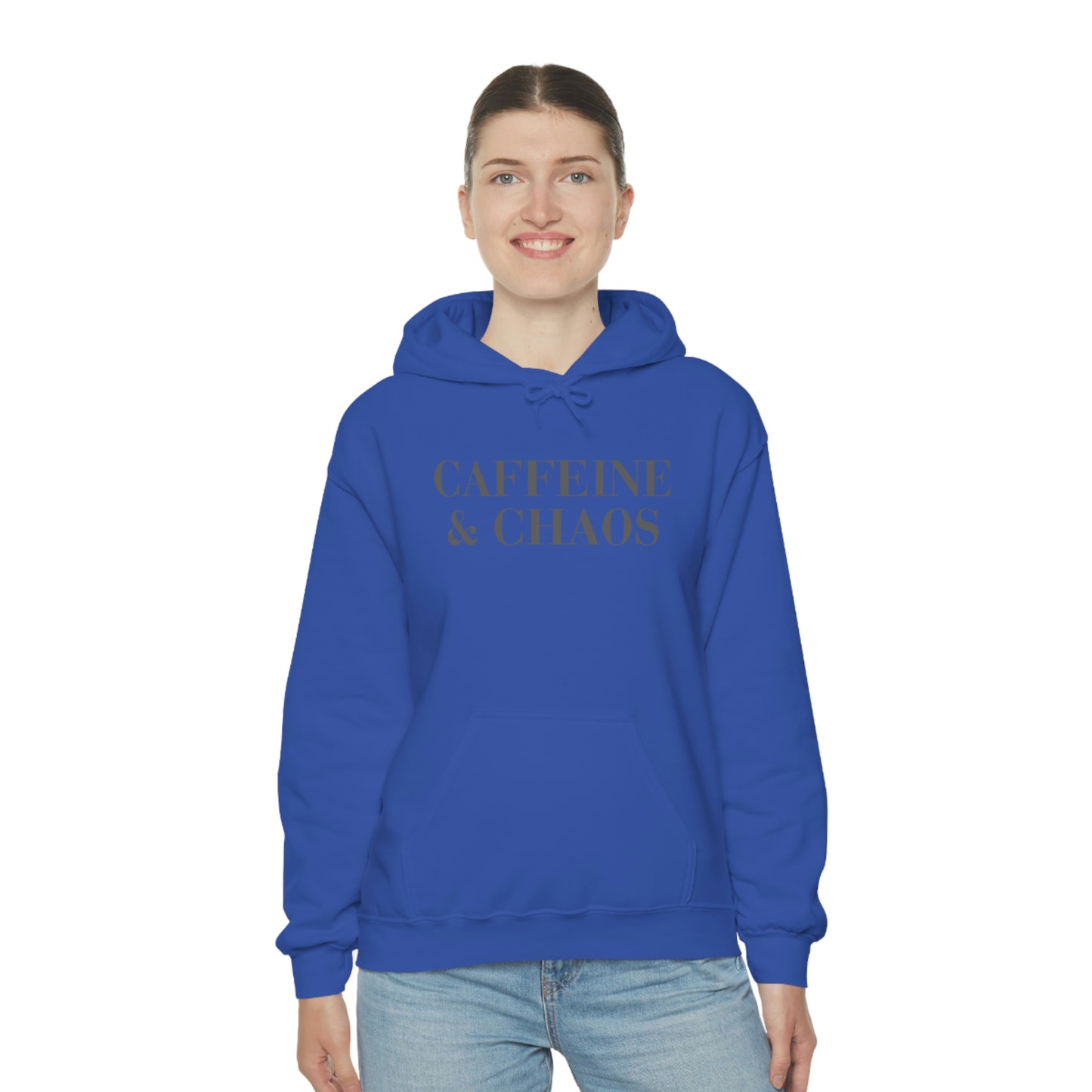 "Caffeine and Chaos" Unisex Heavy Blend™ Hooded Sweatshirt