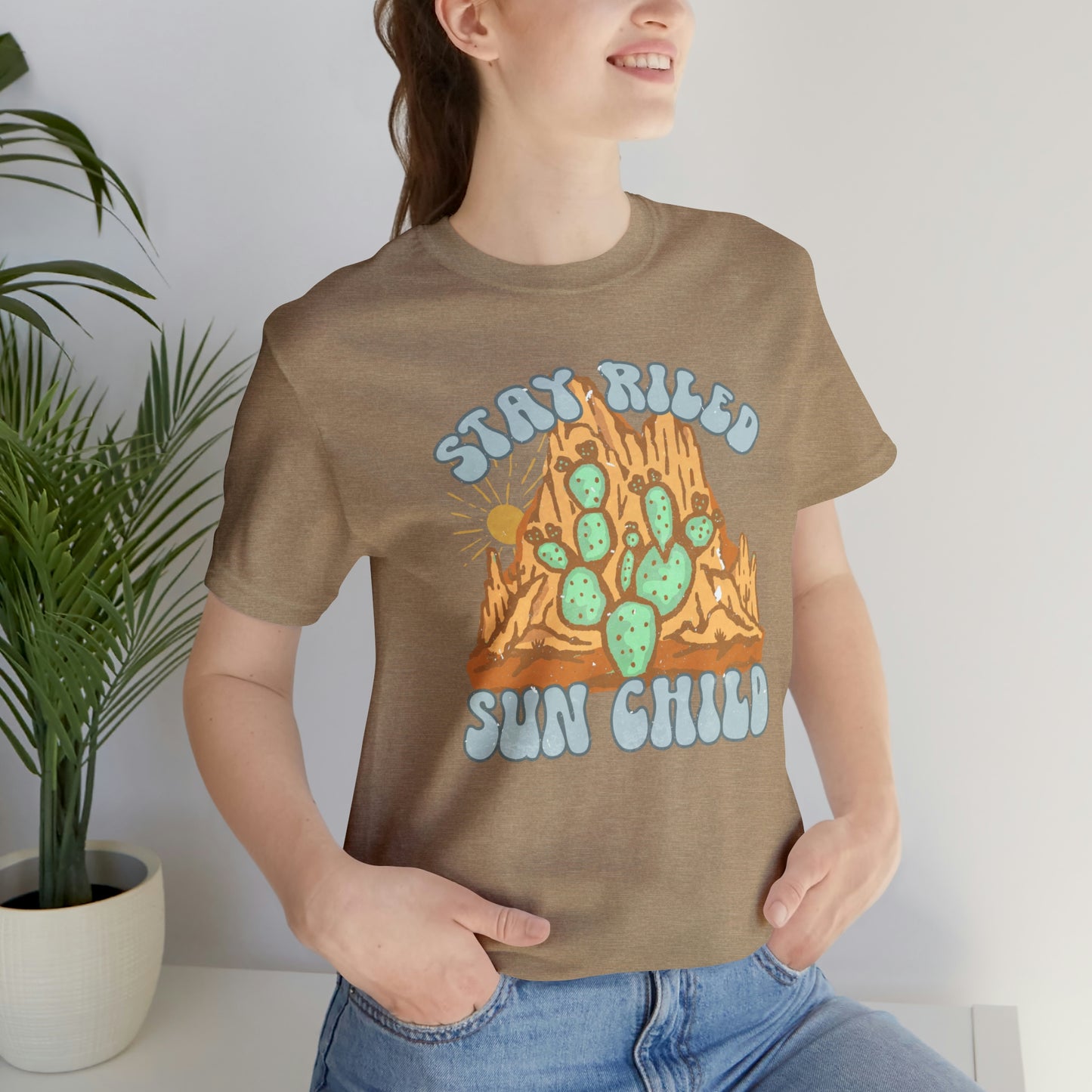 "Stay Riled Sun Child" Bella Canvas Short Sleeve Tee
