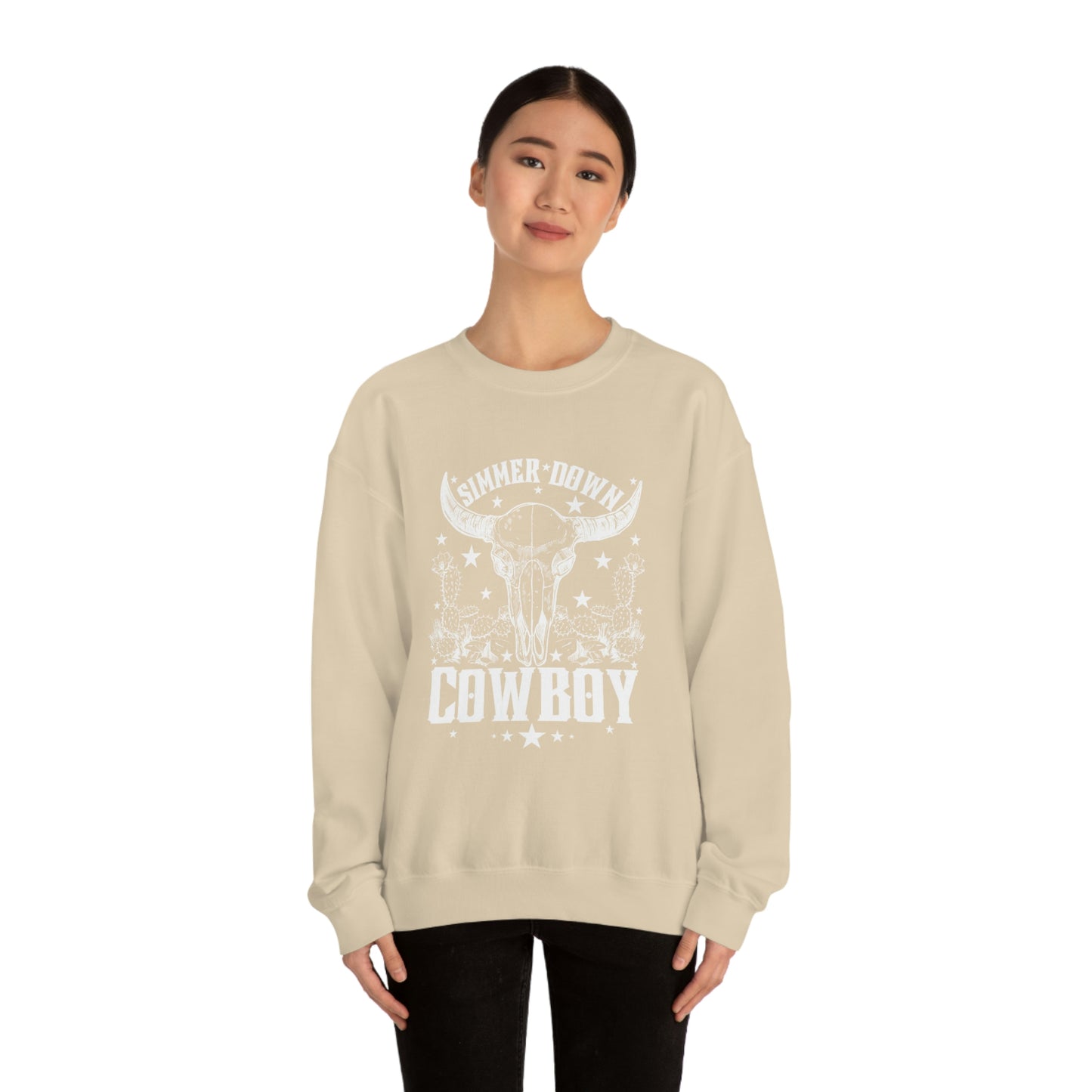 "Simmer Down Cowboy" Unisex Heavy Blend™ Crewneck Sweatshirt