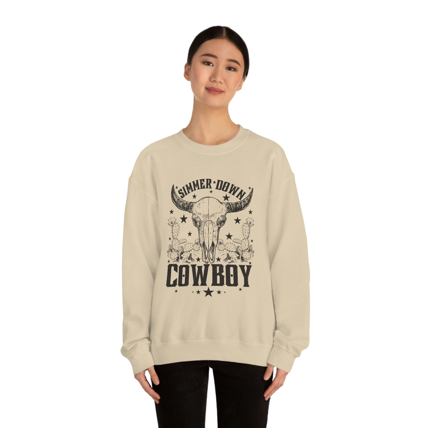 "Simmer Down Cowboy" Unisex Heavy Blend™ Crewneck Sweatshirt