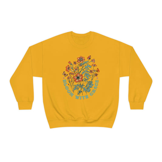 "Bloom With Grace" Unisex Crewneck Sweatshirt