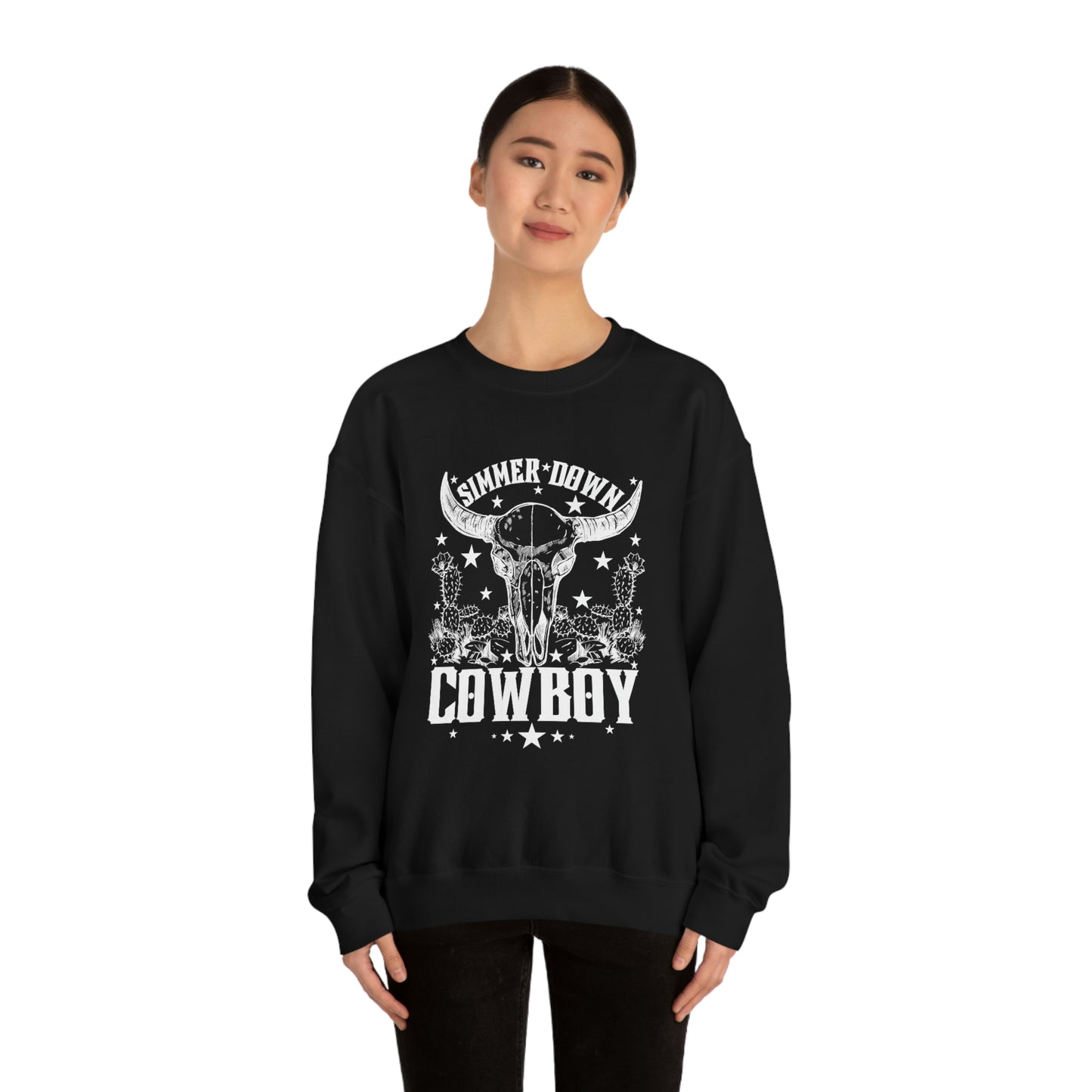 "Simmer Down Cowboy" Unisex Heavy Blend™ Crewneck Sweatshirt