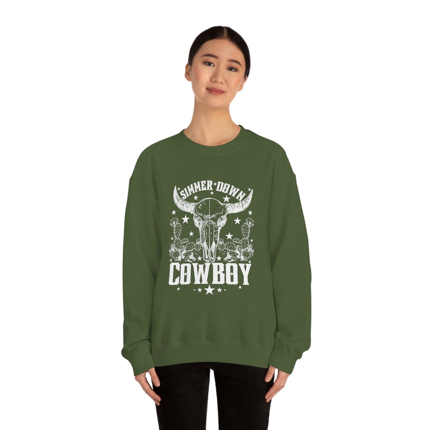 "Simmer Down Cowboy" Unisex Heavy Blend™ Crewneck Sweatshirt