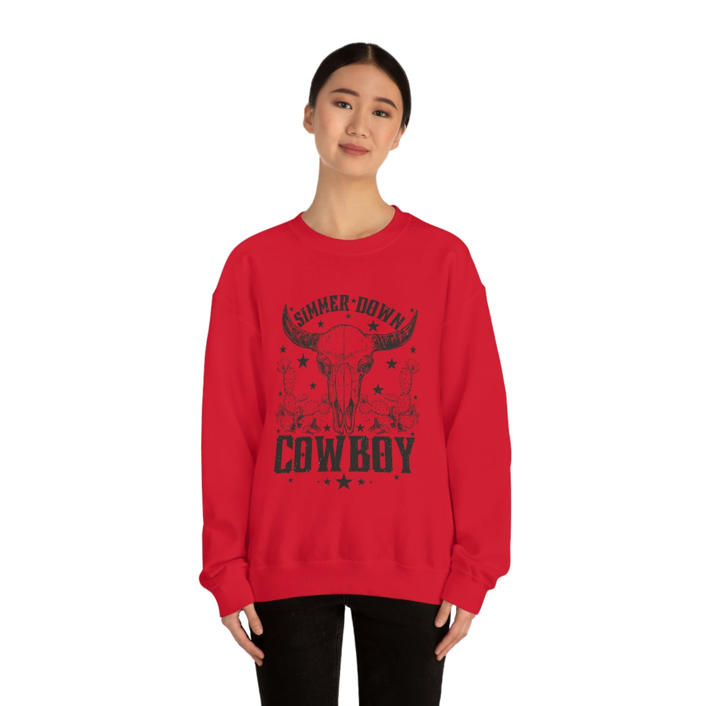 "Simmer Down Cowboy" Unisex Heavy Blend™ Crewneck Sweatshirt