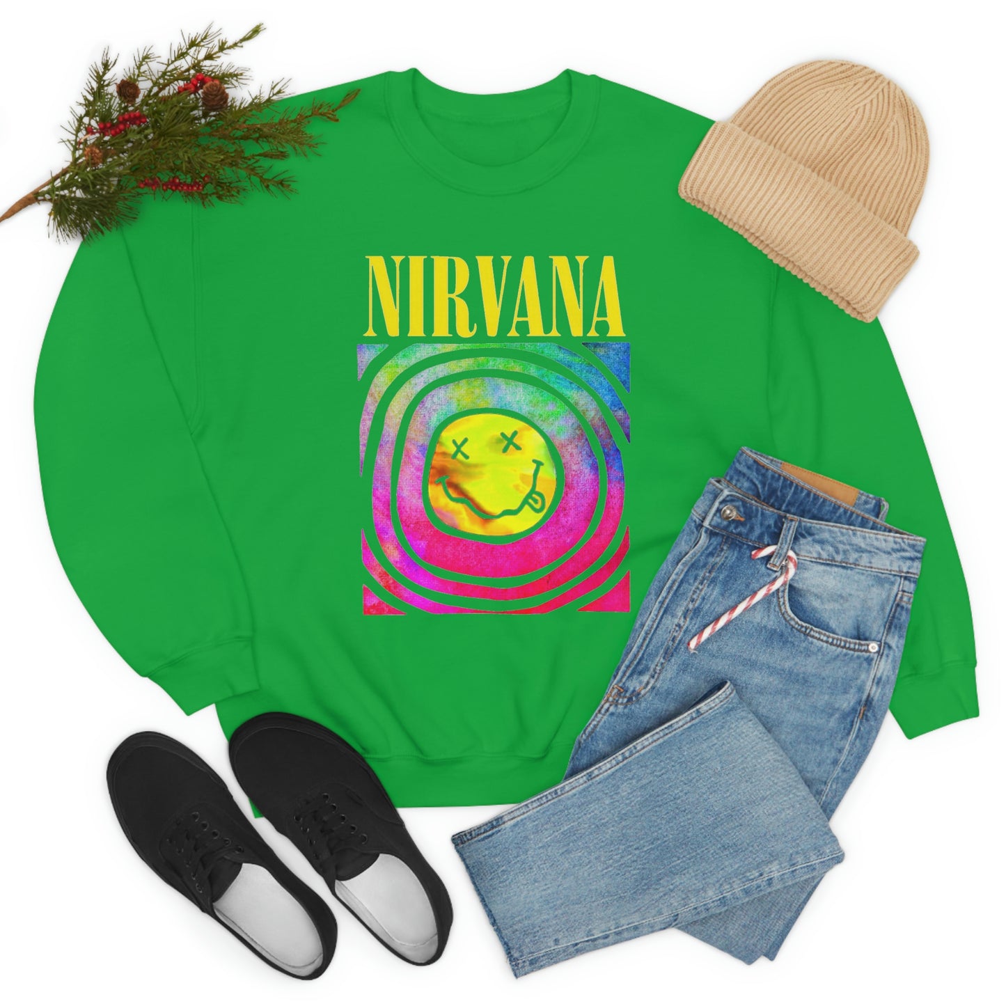 "Nirvana" Graphic Crewneck Sweatshirt