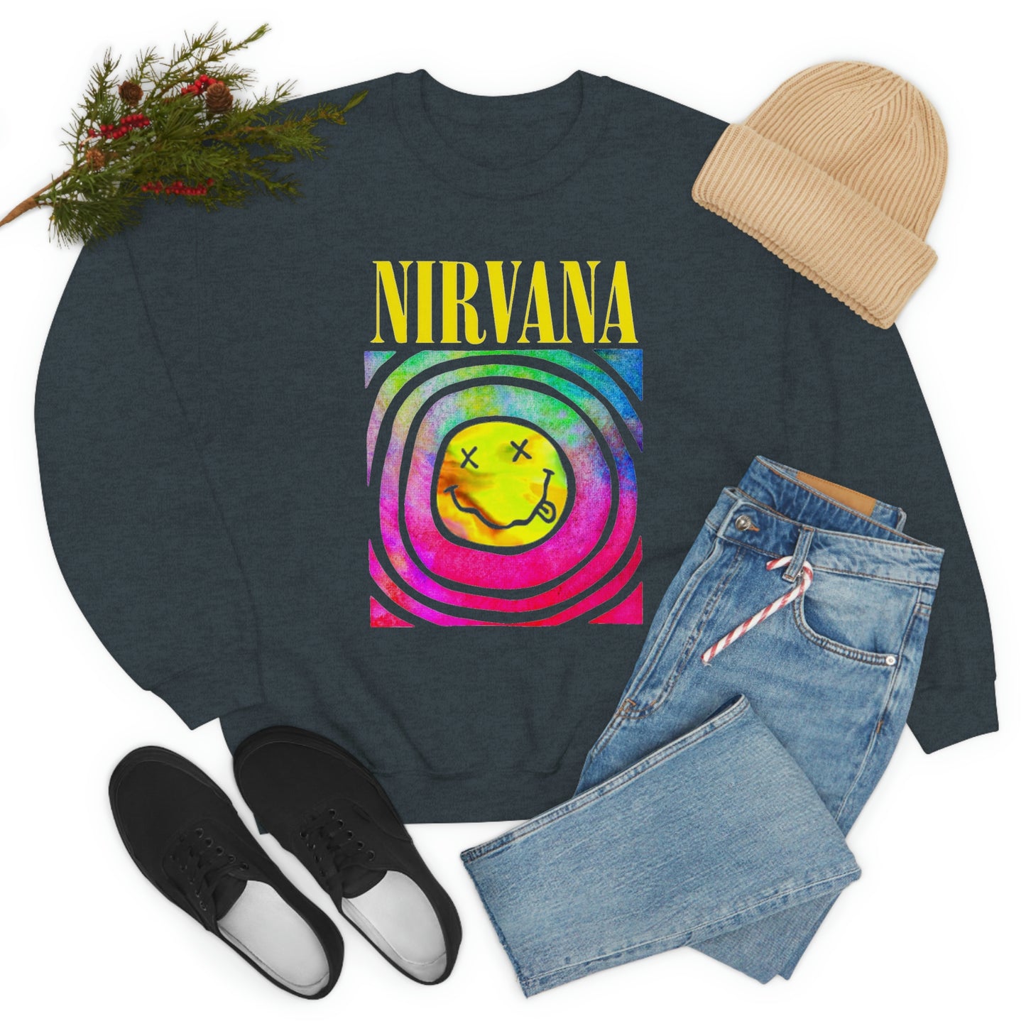 "Nirvana" Graphic Crewneck Sweatshirt